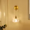 Lampa ścienna francuskie światło luksusowe szkło różowe vintage wszystkie miedziane tło salonu bez okablowania sypialnia ładowania