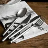 Camp Kitchen Retro Scrub 304 Stainless Steel Flatware Kitchen Cutlery Set Steak Knife Fork Spoon Set Dessert Fork Vintage restaurant Cutlery YQ240123