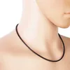 Collares colgantes de 3 mm de goma negra masculina collar para mujer cuello regalo accesorio