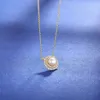 Collana di perle d'acqua dolce di lusso a calda e venduta di gioielli in pietra moissanita per donne e ragazze