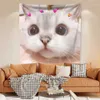 Wandteppiche, Kawaii-Tier-Meme-Tapisserie, lustige Katze, Heimdekoration, Ästhetik, Wandbehang, Schlafzimmer, Schlafsaal, Hintergrundstoff