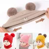 Bérets chauds enfants tricotés chapeau hiver oreille protection coupe-vent bébé bonnet bonnet dessin animé garçons filles écharpe ensemble enfant en bas âge