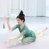ステージウェア2024女性ヴィンテージダンスドレスフェアリーコスチューム中国の伝統的なグラデーションカラーメッシュトップパンツオリエンタルフォークセット