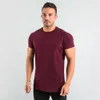 Camiseta deportiva de manga corta para hombre, camiseta de marca de lujo, Color sólido, tablero ligero, verano, Fitness