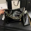 Trend Cc Luxuries Designers Women Bags Black Diamond Pattern Gold-tone Metal Chain 22 Backpacks Designer Glad Trash Shoulder Crossbody Bag QQ AAAAA