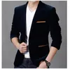 Męskie garnitury Blazers Spring Autumn Corduroy Casual Suit Młodzież Slim-Fit Business Fashion Fashion For Men Drop dostawa otjbh