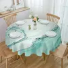 Tafelkleed Marmeren Vloeibare Textuur Blauw Groen Rond Tafelkleed Waterdicht Bruiloft Decor Cover Xmas Home Decoratief