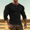 Men's T Shirts Round Neck Solid Color Button Mens Shorts Athletic Big And Tall Turtle Top For Men Pack