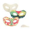 Masques de fête Blanc Demi Masque Halloween Papier Blanc Zorro DIY Hip-Hop Cadeaux de Noël peints à la main 50pcs / lot Drop Livraison Accueil G Dhxhv