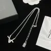 женское дизайнерское ювелирное ожерелье для женщин, подвесные ожерелья, роскошные классические ожерелья, ювелирные изделия для женщин, металлические ожерелья с буквами, 4 стиля на выбор, с коробкой