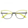 Lunettes de soleil montures femmes oeil de chat lunettes en métal cadre femme Anti radioprotection couleur bonbon lunettes 3038