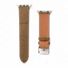 Luxury Designer Strap Armband Watch Band för Apple Iwatch 8 7 6 5 4 3 2 Ultra SE Band 38mm 40mm 41mm 42mm 44mm 49mm läder mode ränder ersättare