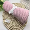 Blankets Baby Blanket Cotton Crochet Born Cellular Autumn Candy Color Casual Sleeping Bed Supplies Hole Wrap