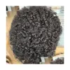 Men'S Children'S Wigs 15Mm Afro Curl 1B Fl Pu Toupee Mens Wig Indian Remy Human Hair Unit For Black Men Express Delivery Drop Produ Dhk1J