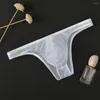 Underpants Men's Thin Transparent Low Waist Briefs Panties High Stretch Smooth G-string Erotic See Through Lingerie