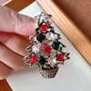 Broches CINDY XIANG strass arbre de noël pour femmes Vintage hiver Festivel maison accessoires manteau broche bon cadeau