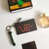 Kvinnors nyckelring designerkortshållare väska med 39 cm band tiger orm tryckt mönsterväska män pass kardhållare plånbok läder kreditkort halsband