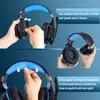 Fones de ouvido G2000 Gaming Headset Experiência de áudio imersivo com microfone com cancelamento de ruído Luzes LED Soft Memory Earmuffs J240123