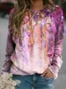Kvinnors hoodies Flower Oil Målning Sweatshirts Färgglada blommiga 3D-tryck Hoodie Kvinnor Vinter O-Neck Pullover Y2K Fashion Woman Clothing