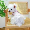 Hundkläder Petklänning Rund hals Bekväm dekorativ jordgubbsmönster Katt Tulle Princess Supplies