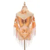 Scarves Women Tassel Shawl Elegant Vintage Floral Print Fringed For Girls Sheer Tulle Triangular Blanket Scarf Neck Wrap