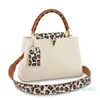 Women's Handbags Wild at Heart Capsule Collection Tote Bags Capucines Kapsin Leather Leopard Print Colorblock One Shoulder299D