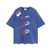 Erkek Tasarımcı Gu T-Shirt Vintage Retro Yıkalı Gömlek Lüks Marka Tişörtleri Kadınlar Kısa Kollu Tişört Yaz Nedensel Tees Hip Hop Üstler Şortlar Çeşitli Renkler G-47