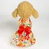 Vêtements de chien mignon robe de princesse florale pour chihuahua arc de Noël animal fantaisie chiot skirt sans manches