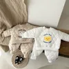 Baby Cotton Clip Set Winter Baby Boys and Girls Cute Plus Fleece Thickened Cotton-padded Suit Boys Winter