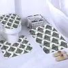 Rideaux de douche Motif européen imprimé rideaux de douche noirs ensemble de rideaux de salle de bain 3D tapis de bain antidérapant couverture de couvercle de toilette douce tapis de maison tapis