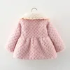 2-piece baby girl artificial fur coat+bag winter sweet large lapel and cotton long sleeved medium length coat 240123