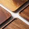 Tea Trays Walnut Board Wooden Tray Serving Plate Teaware Kitchen Dining Bar Home Coffee Garden Cafe Fruit Household