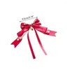 Haaraccessoires Meisjes Grote Strik Clip Lange Lint Strikken Haarspeldjes Grote Strik Gedrukte Clips Elegante Ornamenten