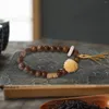 Charm armband träpärlor armband buddhist för män kvinnor handgjorda persika trä fjäril smycken pärlor bön
