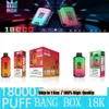 Orijinal Puf Tornado Bang Box Puff 18000 E Sigara Kiti 18K Puflar Tek Kullanımlık Vape Kalem Ağı Şarj Edilebilir 850mAh Pil Vapular 0% 2% 3% 5% 12 Renk Buharlaştırıcılar