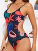 Wear 2024 Strape Printed Monokini One Piece Swimsuit Backless Swimwear Women Tie Back Bathing Suit Female Swimming Summer Beachwear