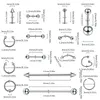 Bijoux 150pc Corps en acier chirurgical Piercing bijoux Lot en vrac Anneau de nez Terbère Lot Source Labret Piercing Set Horseshoe Ring Lot Pack