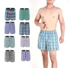 5pcslot boxer men fino verão roupa interior de algodão homem tamanho grande curto respirável xadrez flexível shorts boxer masculino cuecas 240117