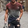 T-shirts pour hommes Vintage imprimé col rond lâche Tie Dye T-shirt vêtements pour hommes 2024 été surdimensionné pulls décontractés hauts t-shirt coréen