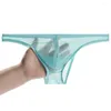 Underpants Men's Thin Transparent Low Waist Briefs Panties High Stretch Smooth G-string Erotic See Through Lingerie