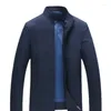 Giubbotti da uomo QYLVAWOY 2024 Primavera Giacca da uomo Business Casual Cappotto Semplice e generoso Stand collare Abbigliamento uomo Abrigos FCY4556