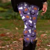 Leggings da donna Collant elastici a vita alta di Halloween Testa di zucca Intimo stampato digitale con piedi