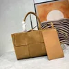 Fashion Suede Large Woven Tote Zipper Bag Matte Handbag Leather Pocket Shopping Handbags Capacity Women High Quality Designer Purse