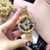 Outras mulheres de alta qualidade leopardo quartzo moda luxo designer marca ouro mulheres strass pulseira à prova d'água yq240122