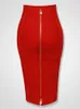 16 färger XL XXL SEXY SOLID ZIPPER orange blå svart röd vit rosa bandage kjol kvinnor elastisk bodycon sommar blyerts kjol 58 cm 240123