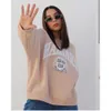 2023 New Women's Casual Fashion Print harvard Thickened Versatile Top Long Sleeve Sweater fj