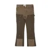 Damesbroek High Street Splited Speckled Ink Micro Flare voor mannen Cleanfit Casual gewassen flodderige rechte denim broek Y2K Jeans