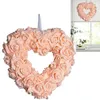 Fiori decorativi Ghirlande di San Valentino Ghirlanda di fiori artificiali di rosa a forma di cuore per la porta d'ingresso all'esterno Decorazioni di San Valentino