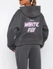 Tracksuits White Hoodie Womens Men Spring Sporty Long Sleeved Hooded Joggers