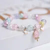 Bracelet en perles de pop-corn pour enfants et femmes, joli pendentif en forme de fleur de nuage, breloque pour filles, vente en gros